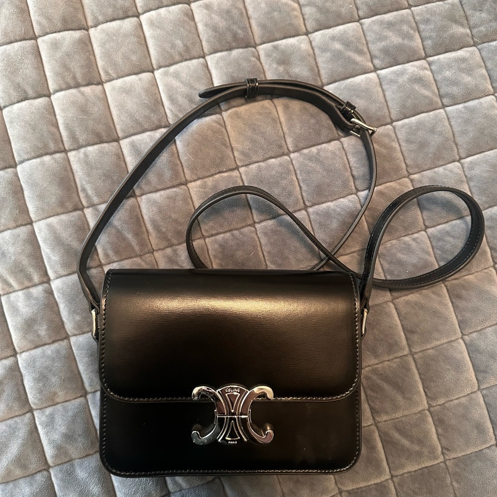 Celine Black Leather Crossbody Bag